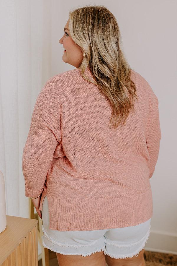 Impressions Morning Dew Knit Sweater Top In Blooming Dahlia Curves