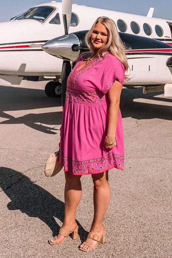 Impressions Mornings In Mexico Embroidered Mini Dress Curves