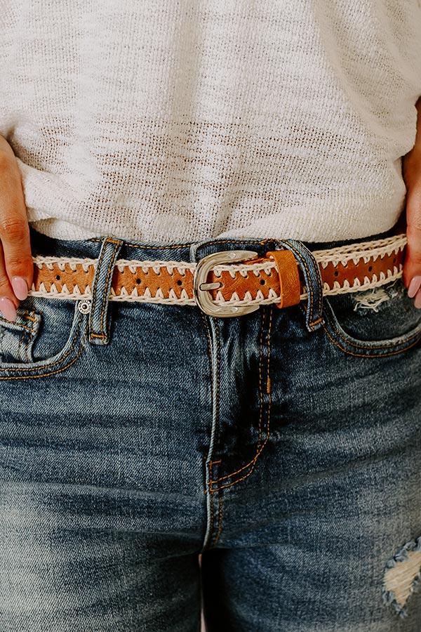 Impressions Mostly Amused Faux Leather Belt In Camel