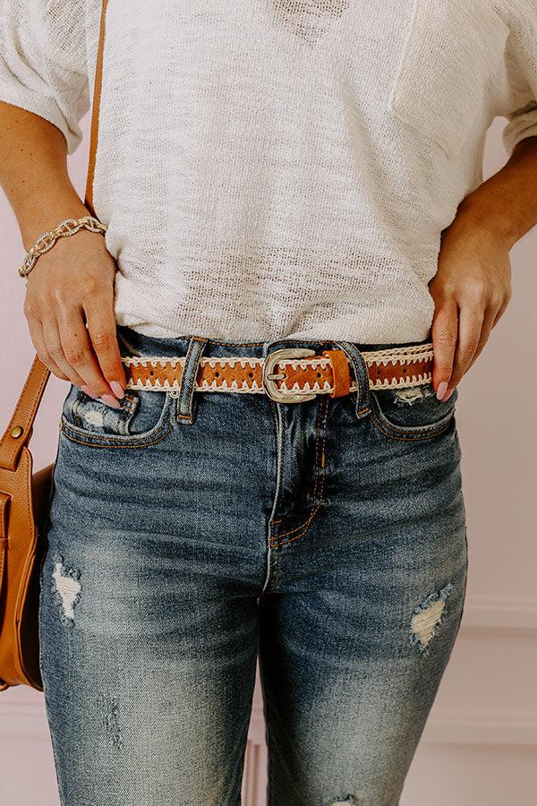 Impressions Mostly Amused Faux Leather Belt in Camel