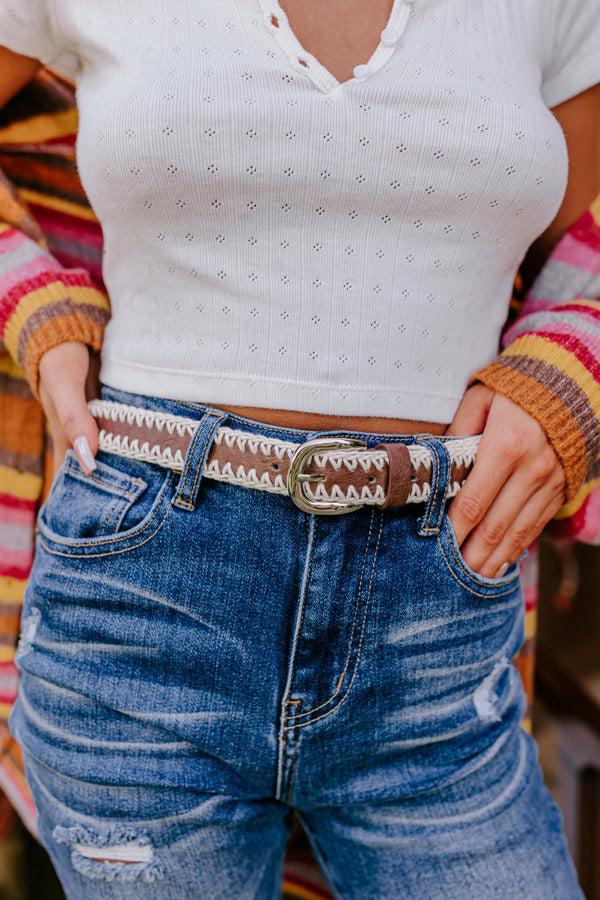 Impressions Mostly Amused Faux Leather Belt in Chestnut