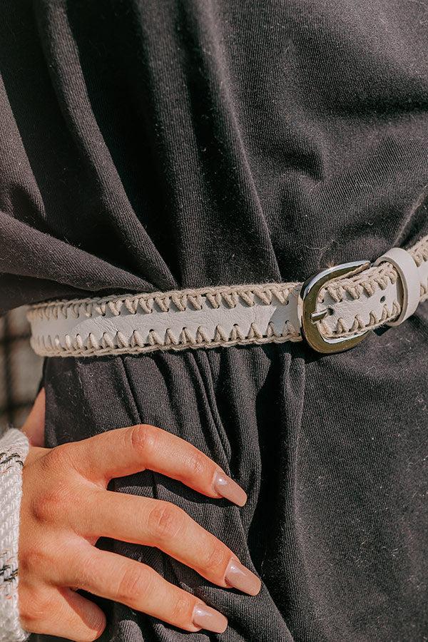 Impressions Mostly Amused Faux Leather Belt In Ivory