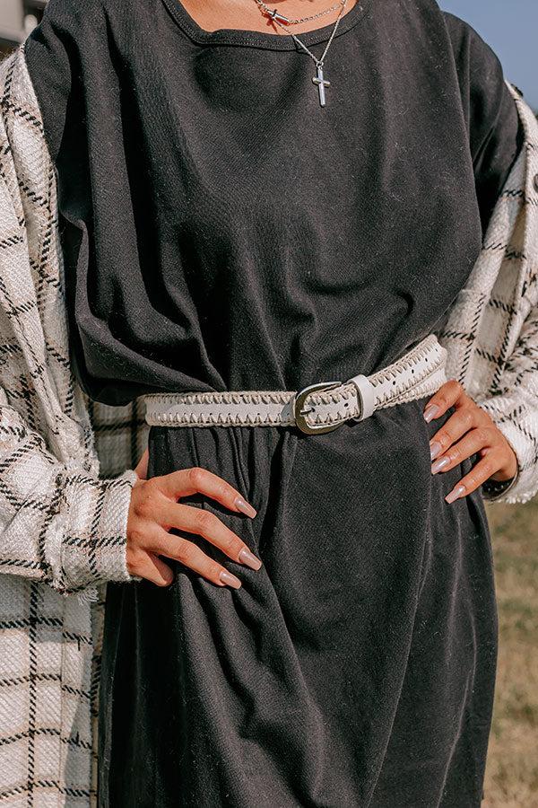 Impressions Mostly Amused Faux Leather Belt in Ivory