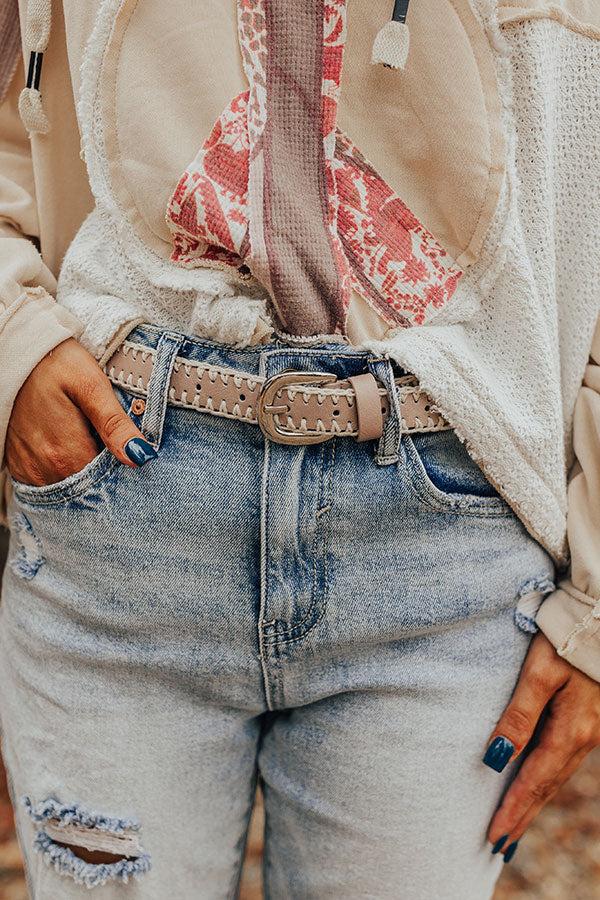 Impressions Mostly Amused Faux Leather Belt In Taupe