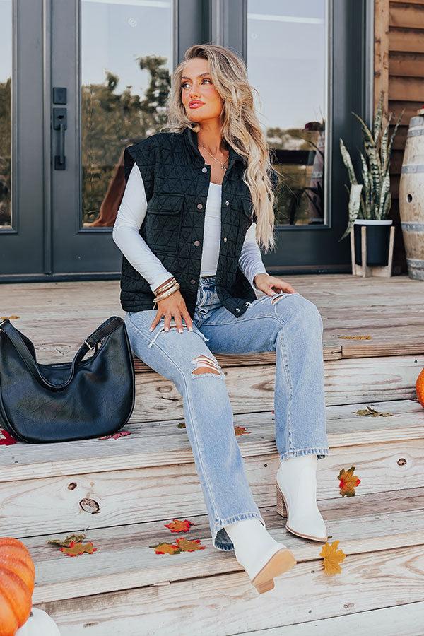 Impressions Mountain Lodge Cutie Quilted Vest in Black