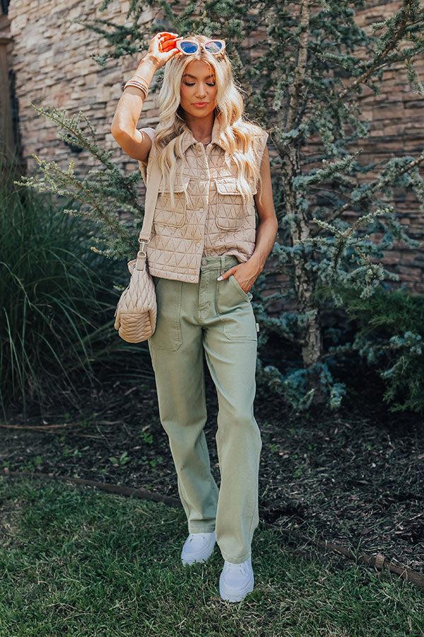 Impressions Mountain Lodge Cutie Quilted Vest In Iced Latte