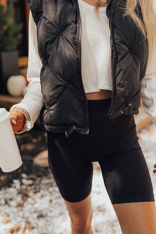 Impressions Mountain Top Morning Puffer Vest In Black