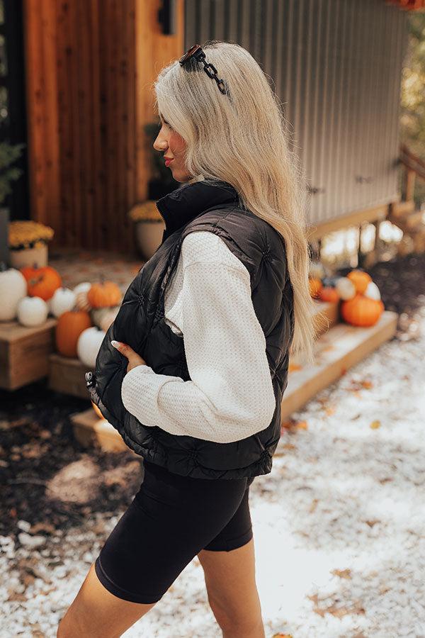 Impressions Mountain Top Morning Puffer Vest In Black