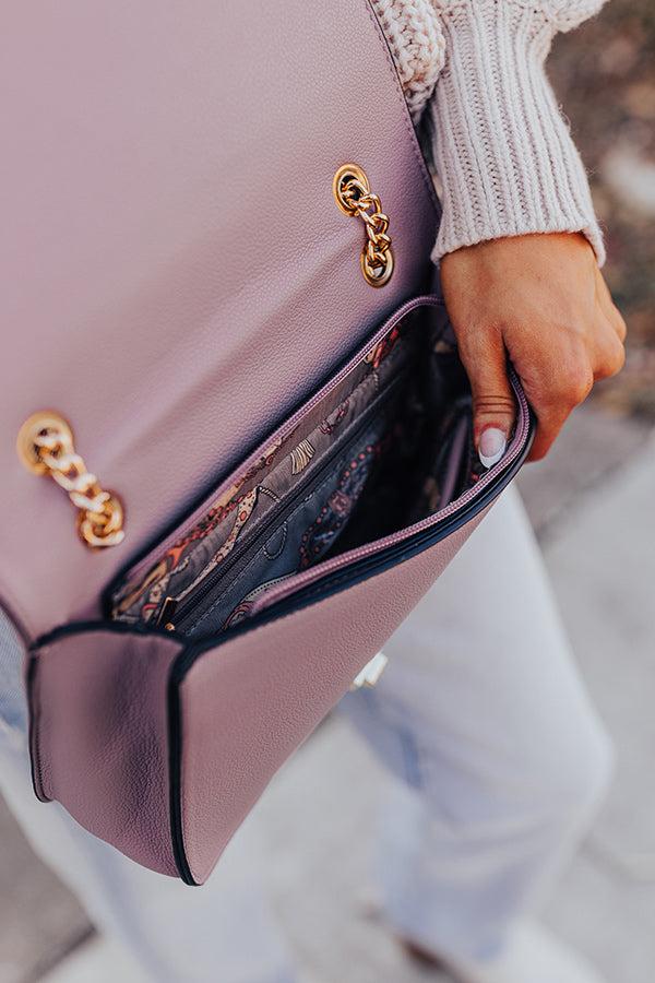 Impressions Moves To Make Faux Leather Crossbody In Dusty Purple