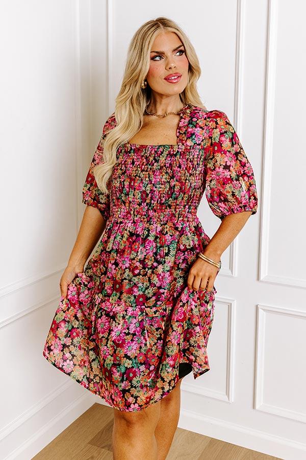 Impressions Must Be A Dream Floral Mini Dress Curves