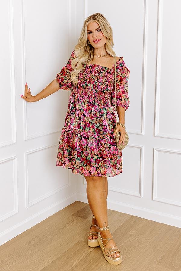 Impressions Must Be A Dream Floral Mini Dress Curves