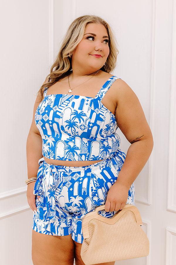 Impressions Mykonos Muse Linen-Blend Crop Top Curves