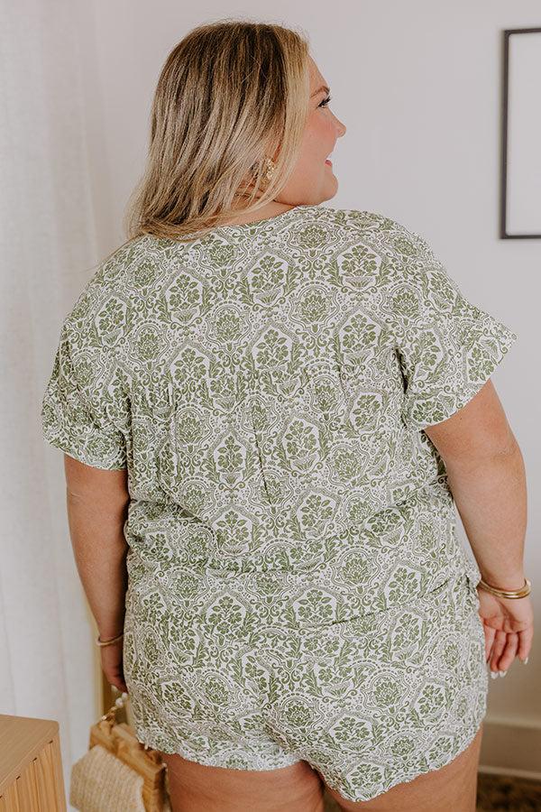 Impressions Mykonos Muse Linen-Blend Floral Top Curves