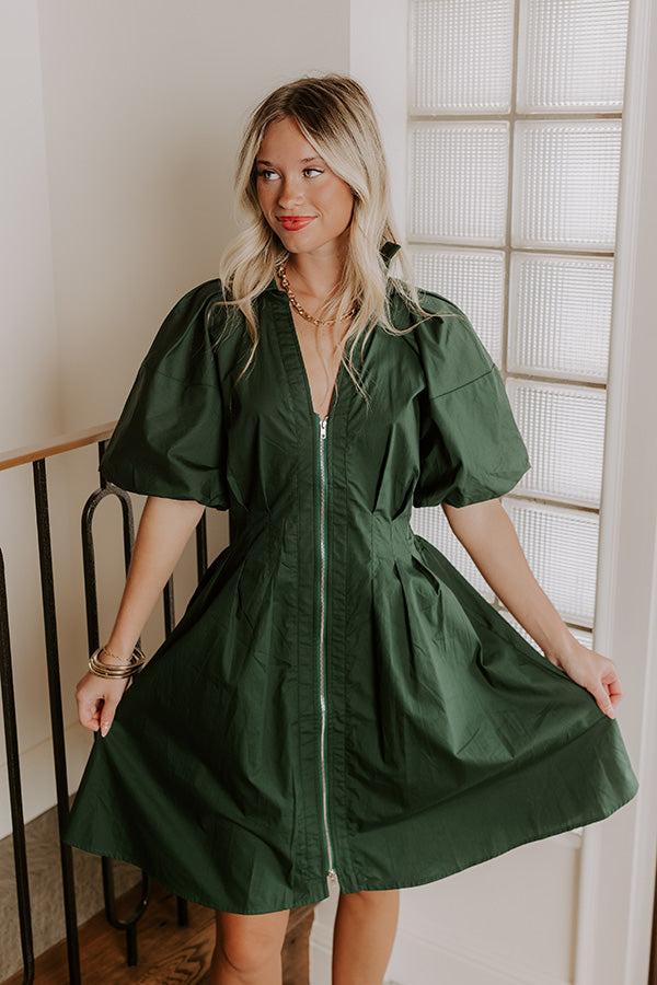 Impressions Napa Girls Trip Mini Dress In Hunter Green