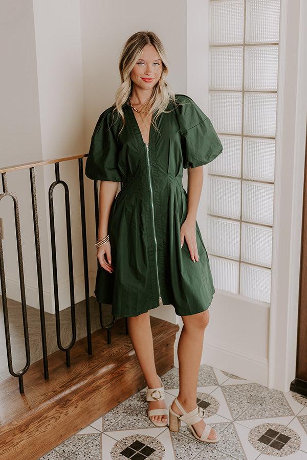 Impressions Napa Girls Trip Mini Dress In Hunter Green