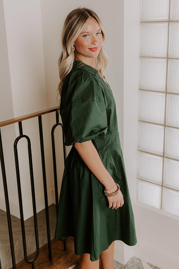 Impressions Napa Girls Trip Mini Dress In Hunter Green