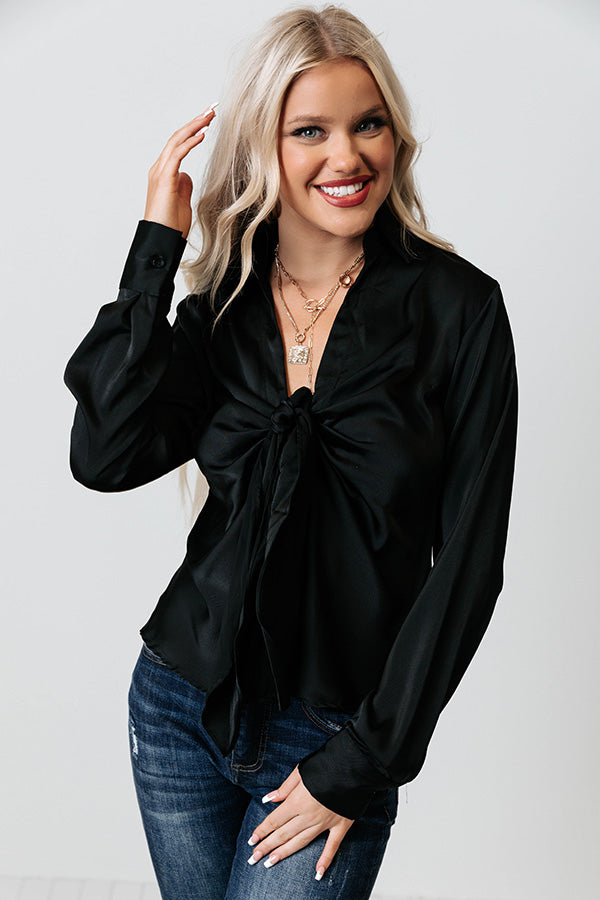 Impressions Nashville Lights Front Tie Top In Black