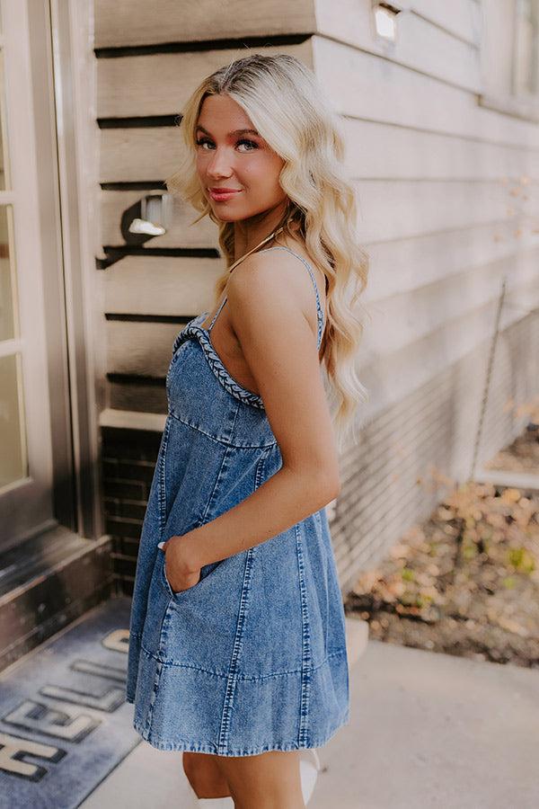 Impressions Nashville Nights Denim Mini Dress In Dark Wash