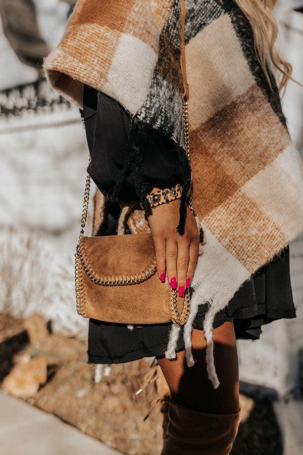 Impressions Nearly In Love Faux Suede Crossbody In Iced Mocha