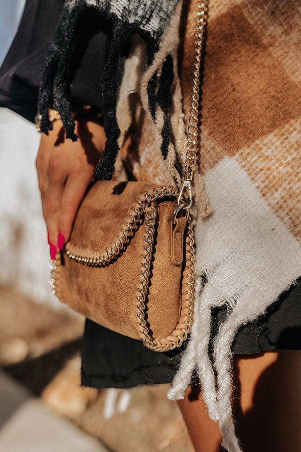 Impressions Nearly In Love Faux Suede Crossbody In Iced Mocha