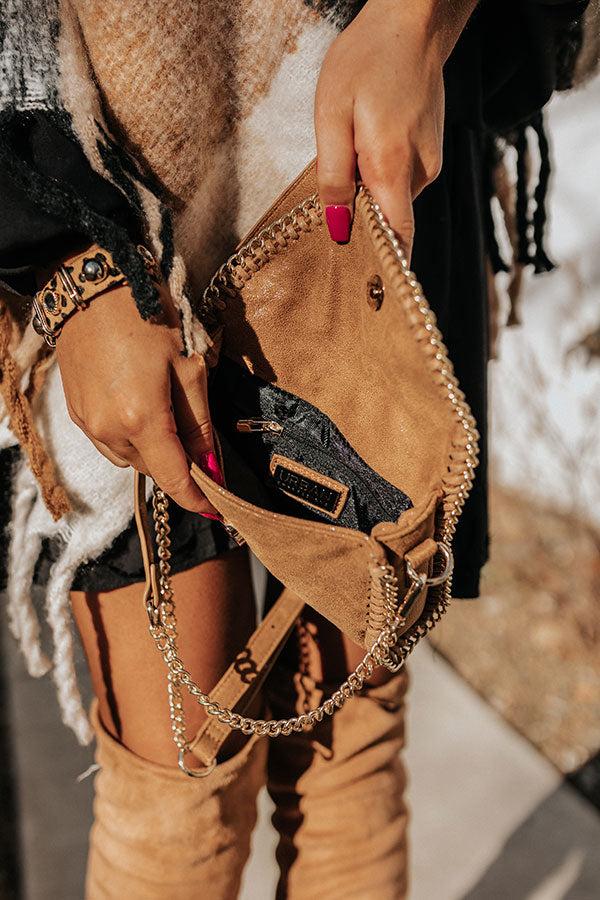 Impressions Nearly In Love Faux Suede Crossbody In Iced Mocha