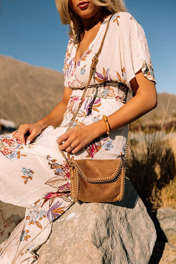 Impressions Nearly In Love Faux Suede Crossbody In Iced Mocha