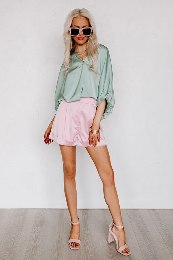 Impressions Never Outdone High Waist Shorts In Blush