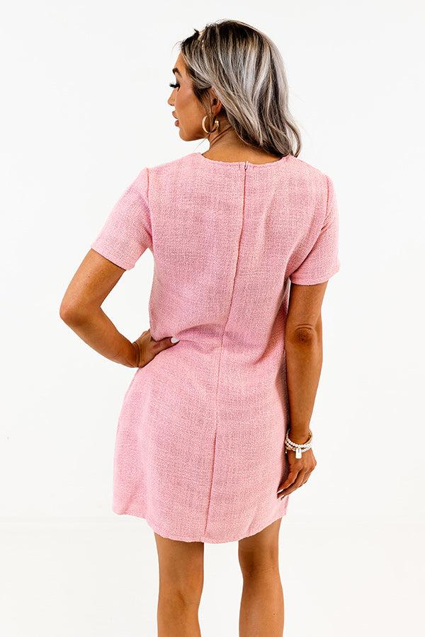 Impressions Never Speechless Tweed Mini Dress In Light Pink
