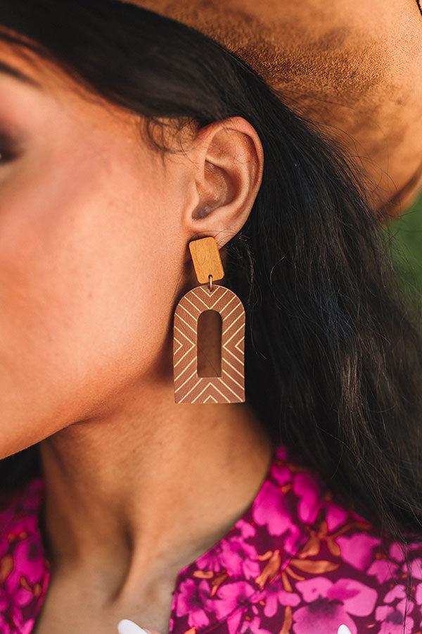 Impressions New Path Faux Leather Earrings In Brown