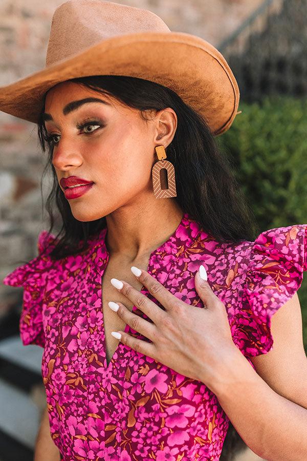 Impressions New Path Faux Leather Earrings In Brown