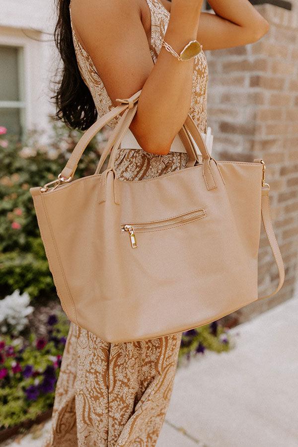 Impressions Next One Up Faux Leather Tote In Iced Mocha