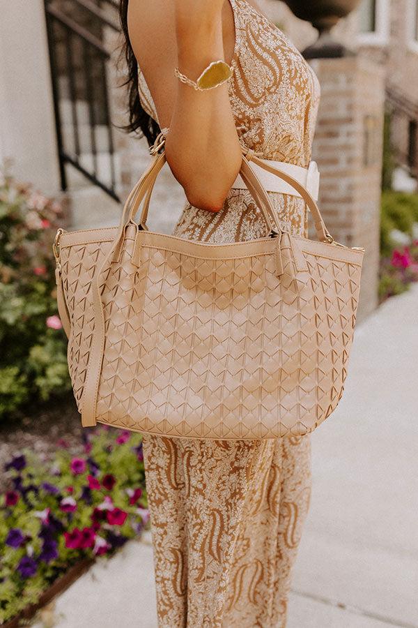 Impressions Next One Up Faux Leather Tote In Iced Mocha