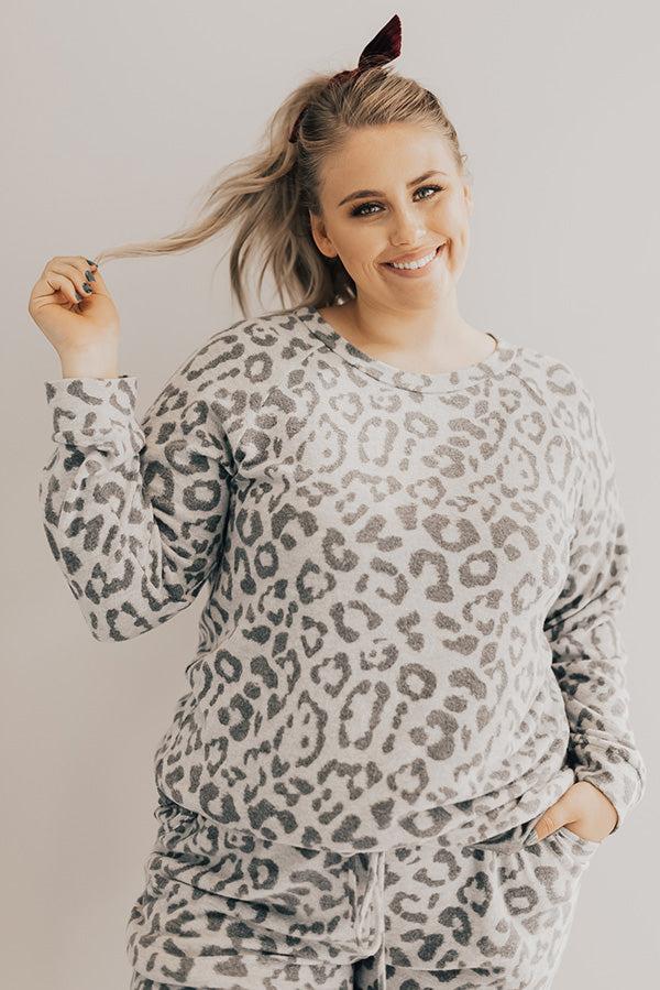 Impressions Obsessed With The Spotlight Leopard Sweatshirt Curves