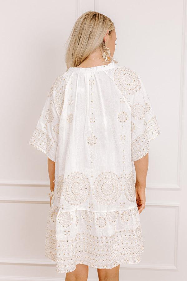 Impressions Oceanfront Villa Sequin Embroidered Mini Dress