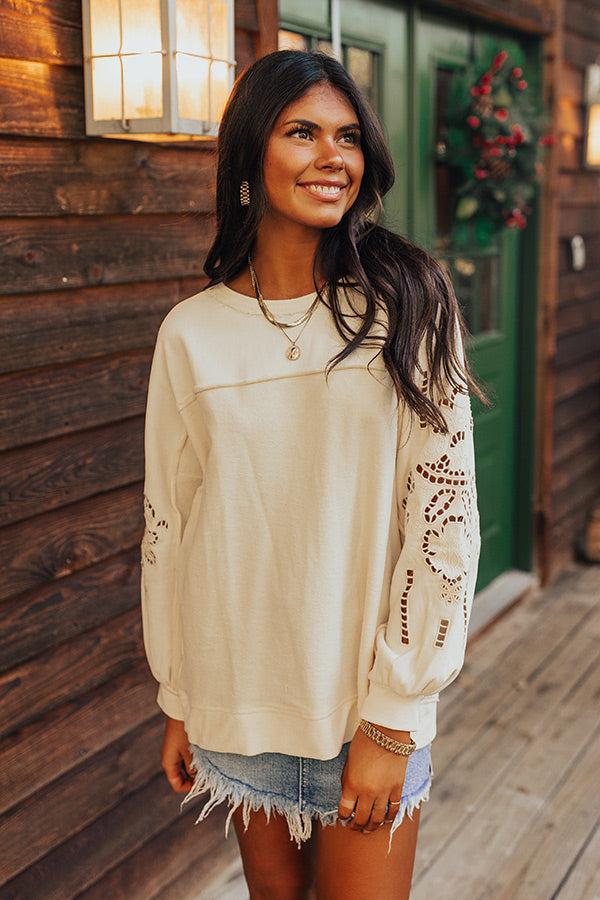 Impressions Ojai Afternoon Embroidered Top In Cream