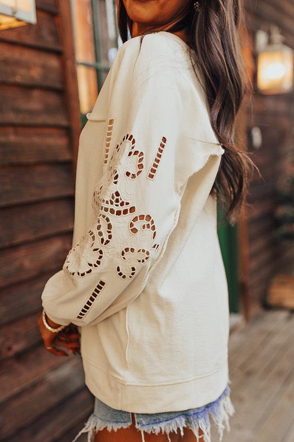 Impressions Ojai Afternoon Embroidered Top In Cream
