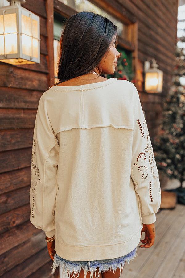 Impressions Ojai Afternoon Embroidered Top In Cream