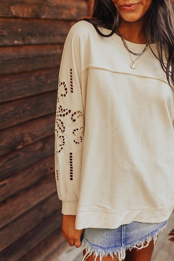 Impressions Ojai Afternoon Embroidered Top In Cream