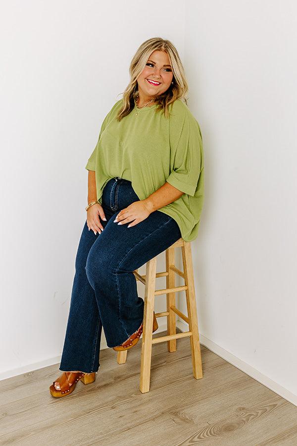 Impressions One Way Ticket Shift Top in Lime Punch Curves