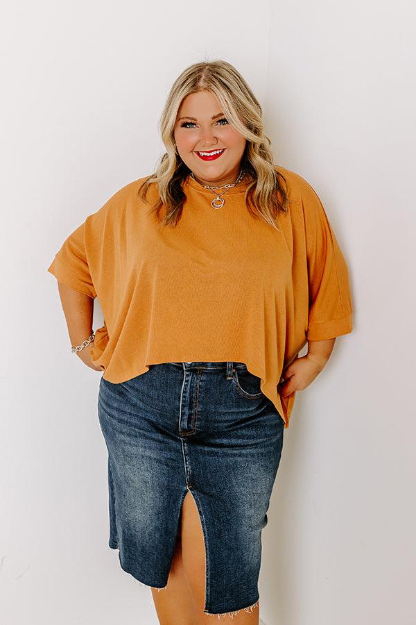 Impressions One Way Ticket Shift Top In Rust Curves