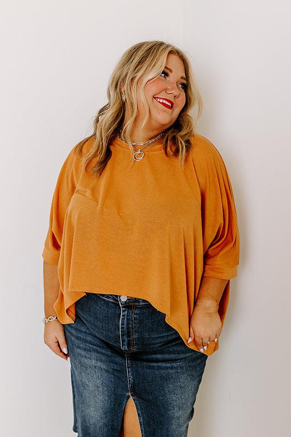 Impressions One Way Ticket Shift Top In Rust Curves