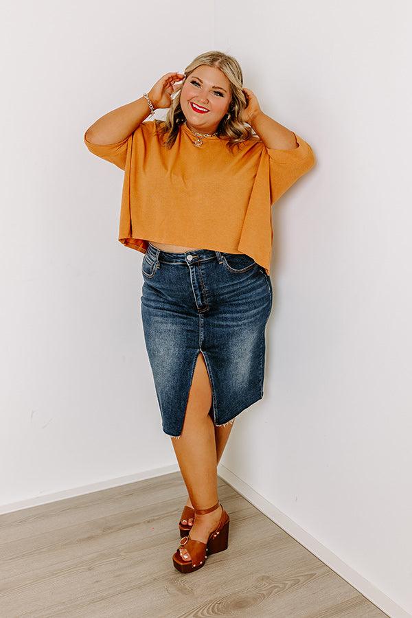 Impressions One Way Ticket Shift Top in Rust Curves