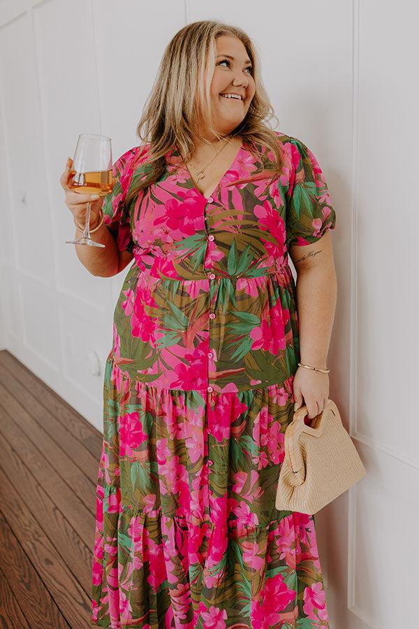Impressions Only Sunshine Floral Maxi In Green Curves