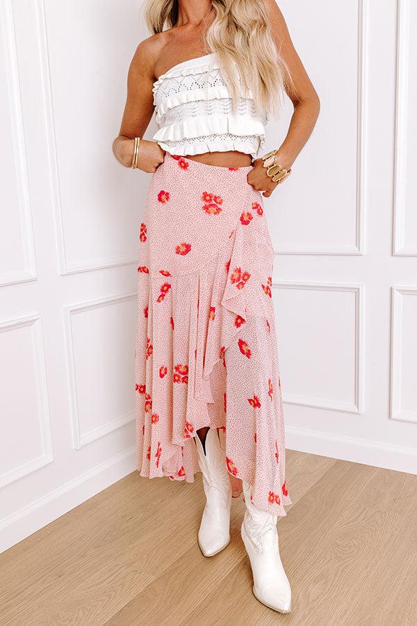 Impressions Only Sunshine Floral Skirt In Rose Quartz