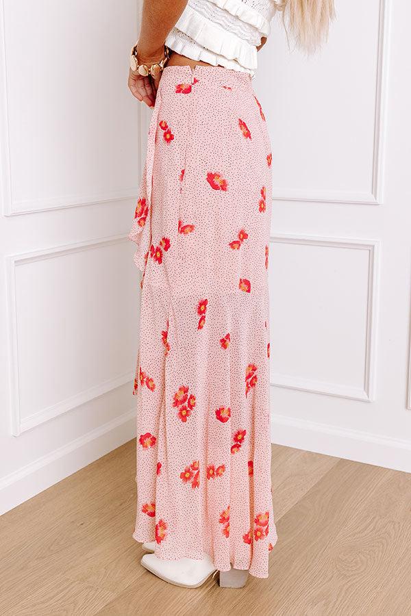 Impressions Only Sunshine Floral Skirt In Rose Quartz