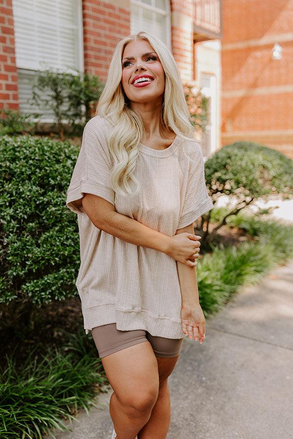 Impressions Opening Act Ribbed Top in Oatmeal Curves