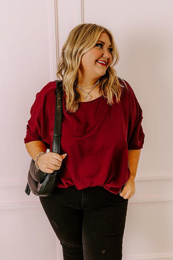 Impressions Out For A Drive Shift Top In Wine Curves