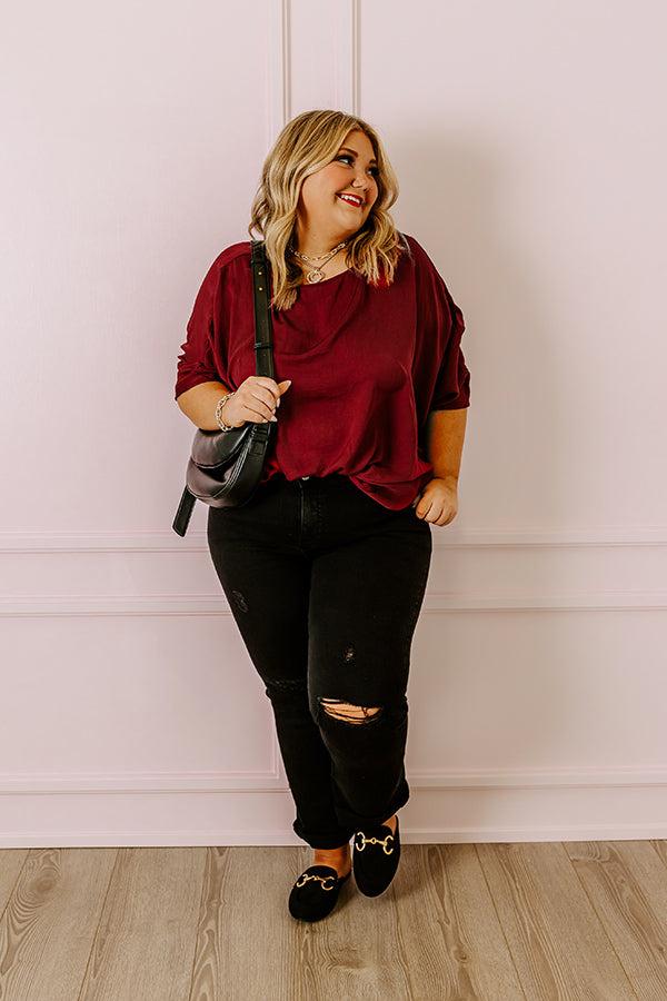 Impressions Out For A Drive Shift Top In Wine Curves