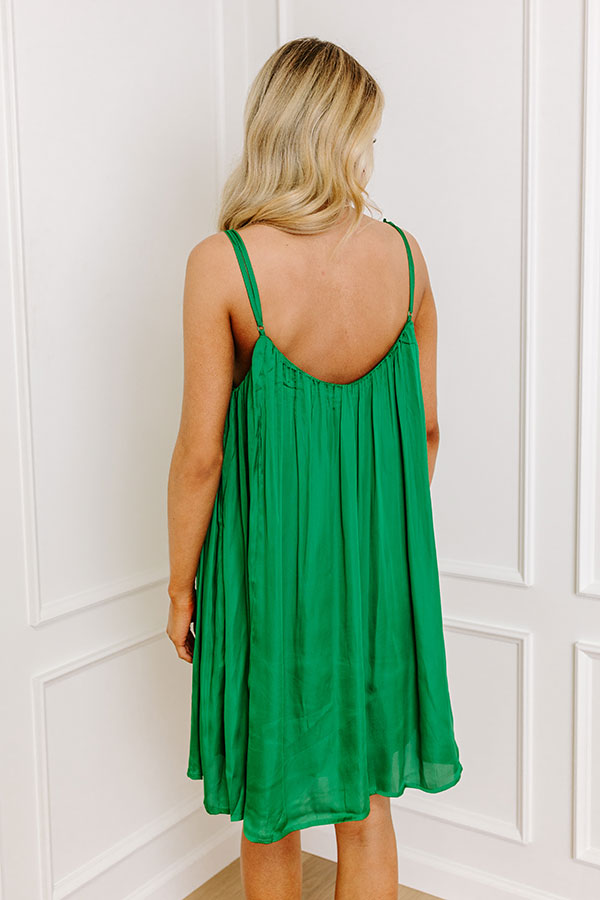 Impressions Out On The Town Satin Mini Dress In Green