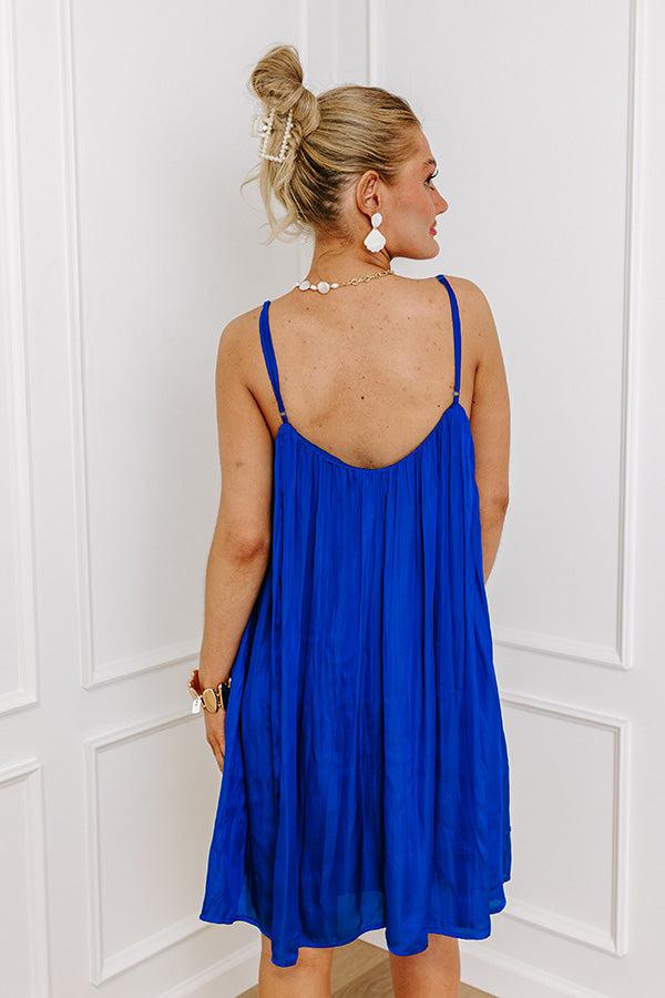 Impressions Out On The Town Satin Mini Dress In Royal Blue